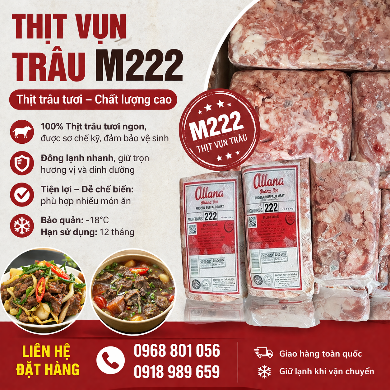 M222 thịt vụn – Tiết kiệm mà vẫn đảm bảo chất lượng món ăn